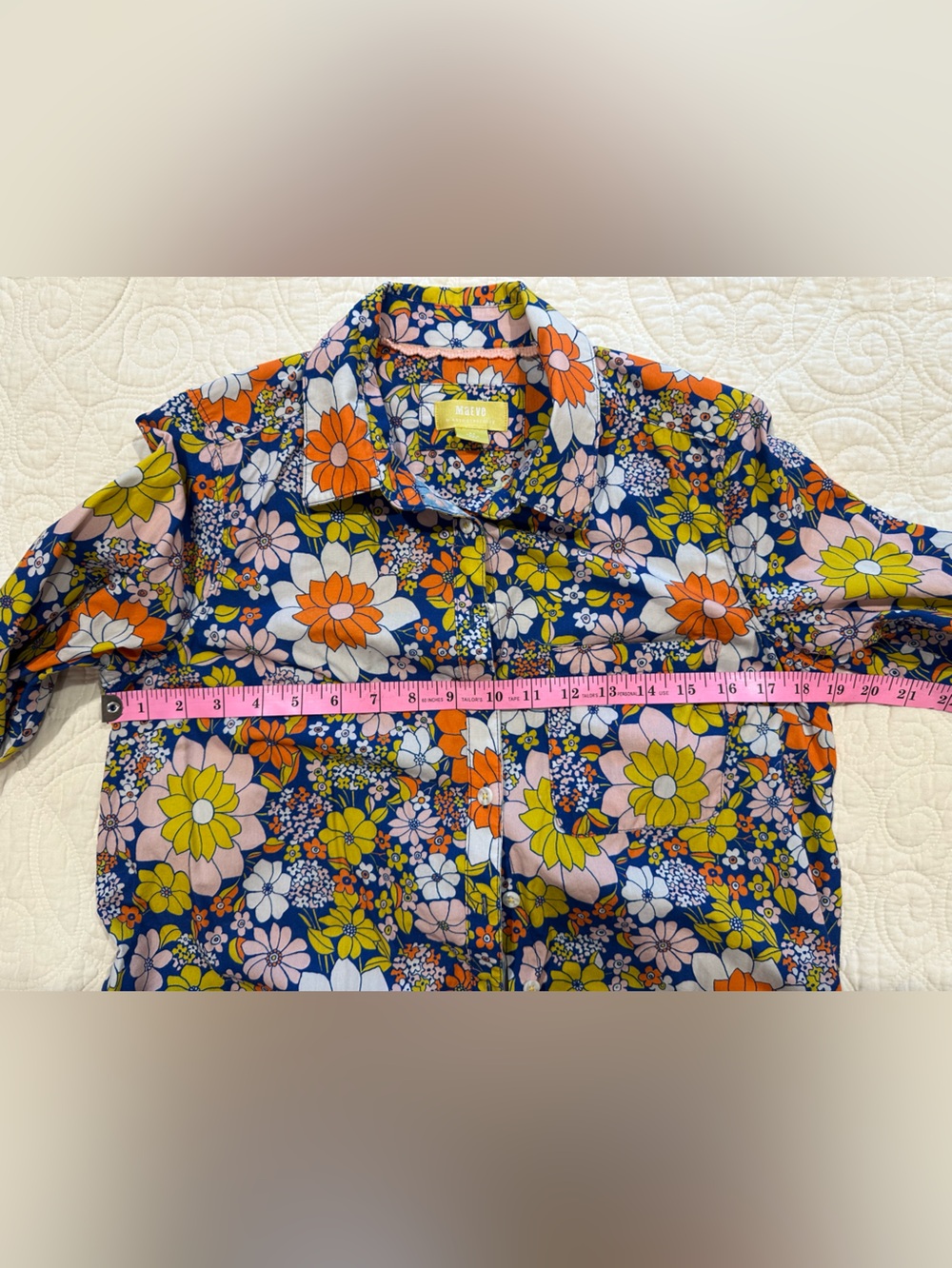 Maeve Anthropologie size S petite 100% cotton floral pattern button down - Picture 11 of 15